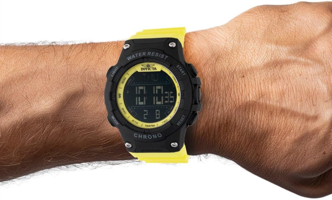 HOTInvicta Invicta Racing Men 52mm Plastic Black dial Electronic Digital