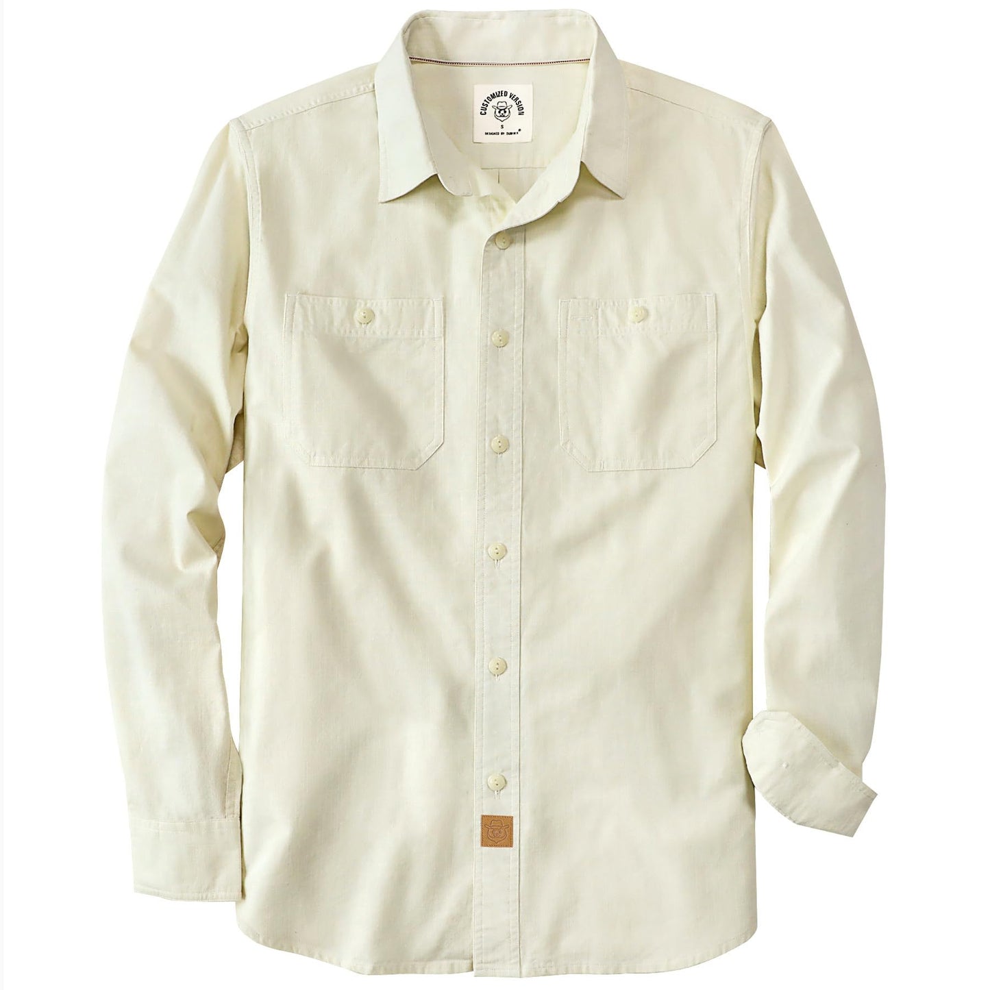 HOTDubinik® Chambray Shirt Men Cotton Mens Long Sleeve Button Down Shirts | Lightweight, Soft, Comfortable, Casual, Work, Breathable, 2 Pockets, Regular Fit, Vintage, Spring, Summer, Fall, Winter