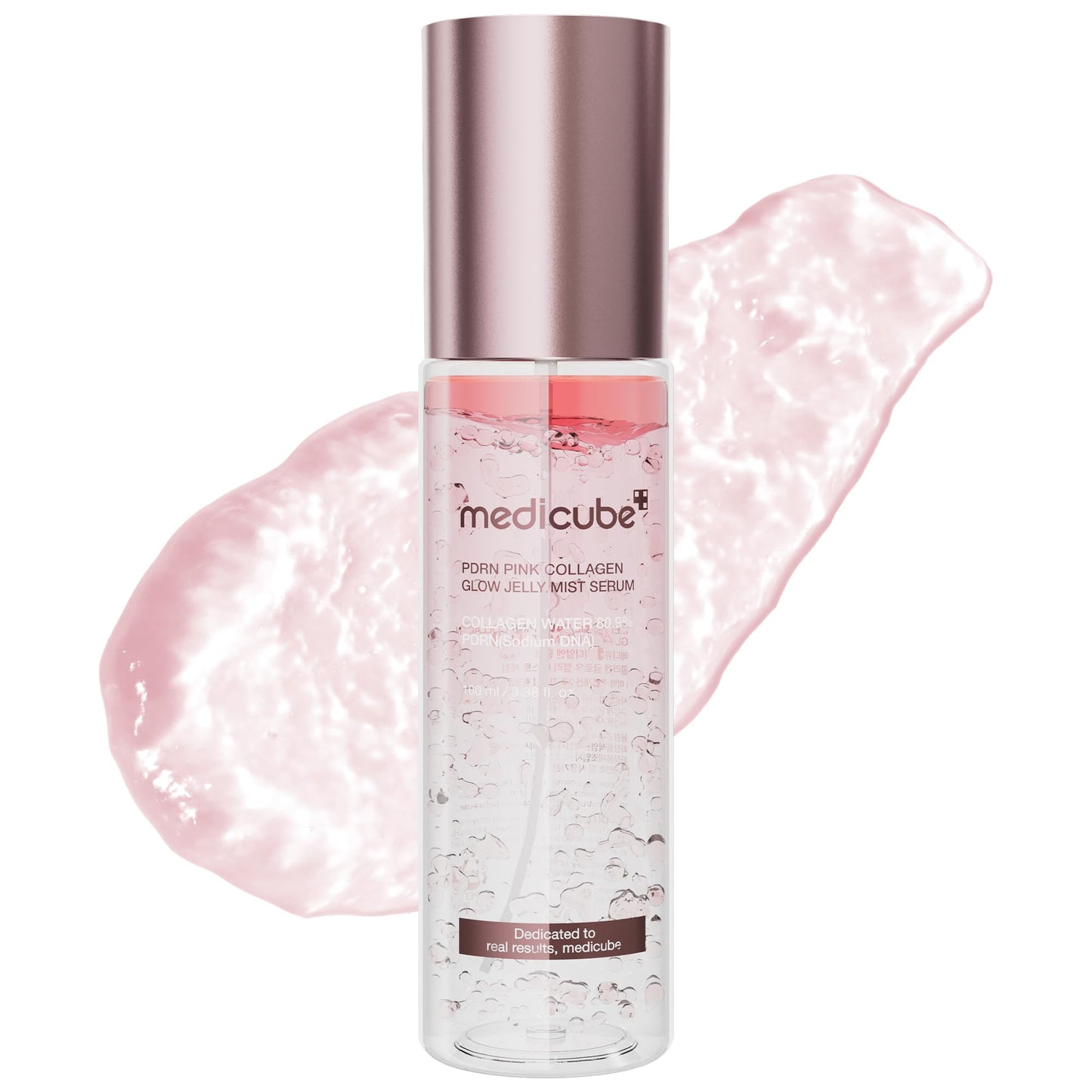 HOTmedicube Jelly Mist Serum with Pink PDRN Collagen, 2.02 fl.oz | Dual-Texture Glow Spray with Niacinamide, Glutathione, Hyaluronic Acid, Ceramide - Hydration, Radiance, Plump-Looking Skin