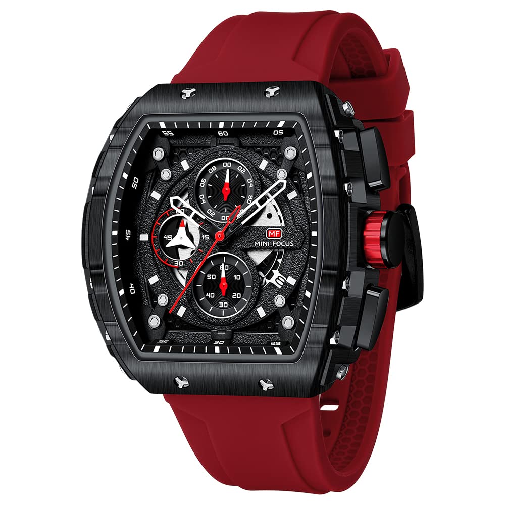 HOTMini Focus Men's Watch Fashion Sport Wrist Watches (Chronograph/Waterproof/Luminous/Calendar) Silicon Strap Quartz Watches for Men