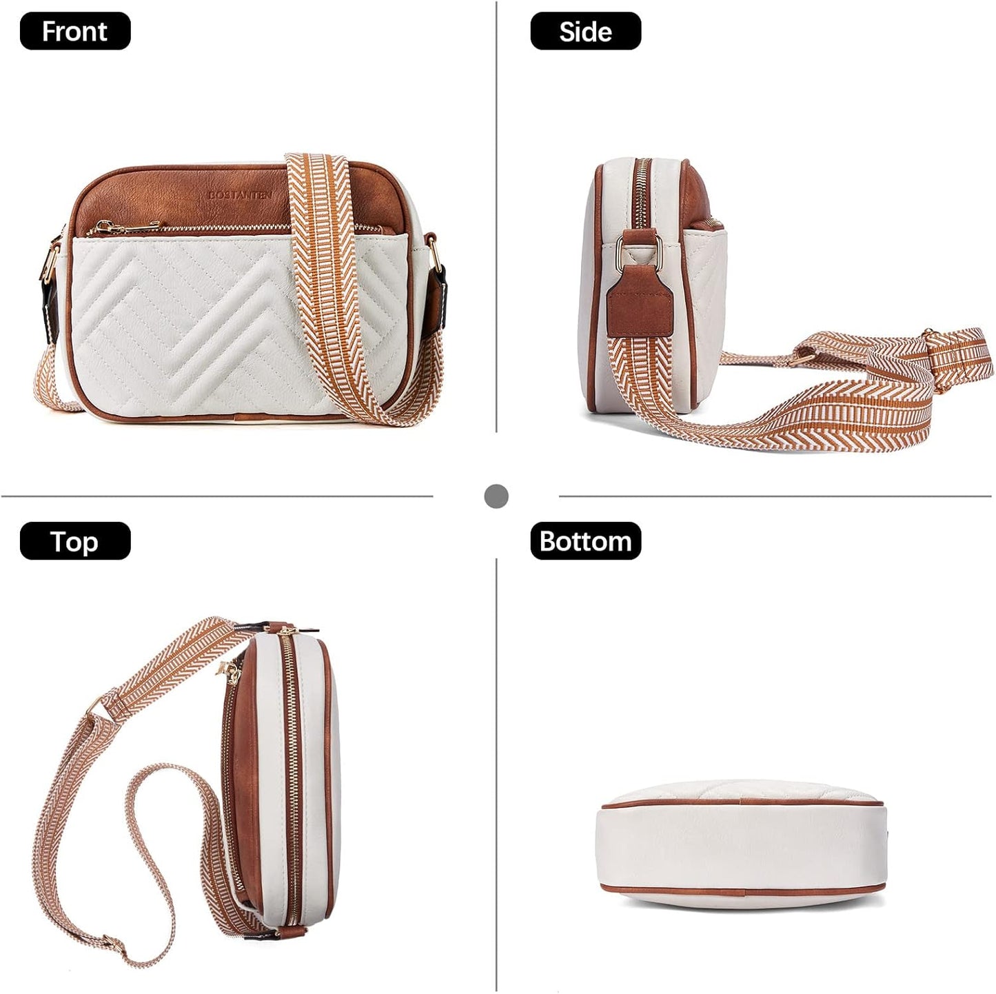 HOTBOSTANTEN Quilted Crossbody Bags for Women & Small Wallet for Women Leather RFID Blocking Card Holder
