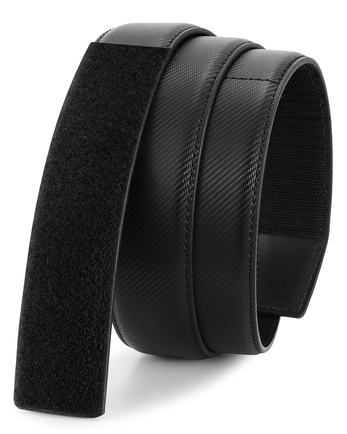 HOTBELTROAD Buckleless Belts Leather No Scratch Belt for Men Mechanic Belt | 1.5" Leather Technician belt Hook and Loop Belt Metal-Free TSA-Approved Men's No Buckle Belts Work Musicians Travel Gifts