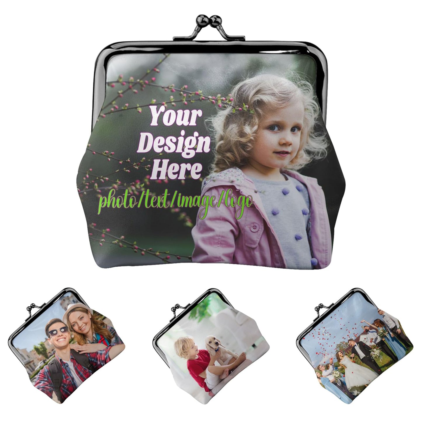 HOTCustom Coin Purse Design Your Own Personalized Leather Shell Card Bags Customized Wallet storage bags for Women Gifts Style 3