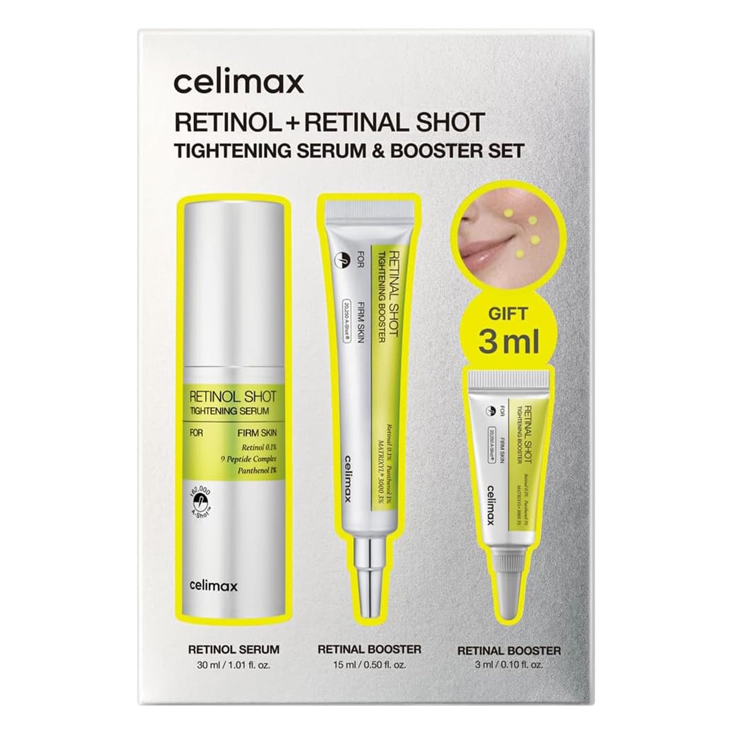 HOTcelimax The Vita A Retinal Shot Tightening Booster | 0.1% Retinal, 3% Matryxyl, High-Strength Retinoid for Anti-Aging, Pore Minimizer, Wrinkles & Fine Lines, Firmer Skin, 15ml, Korean Skin Care Gift