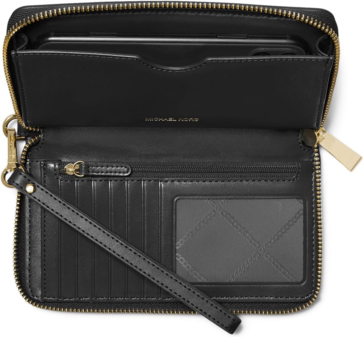HOTMICHAEL Michael Kors Womens Jet Set Large Flat Multi Function Phone Case Black 2 One Size