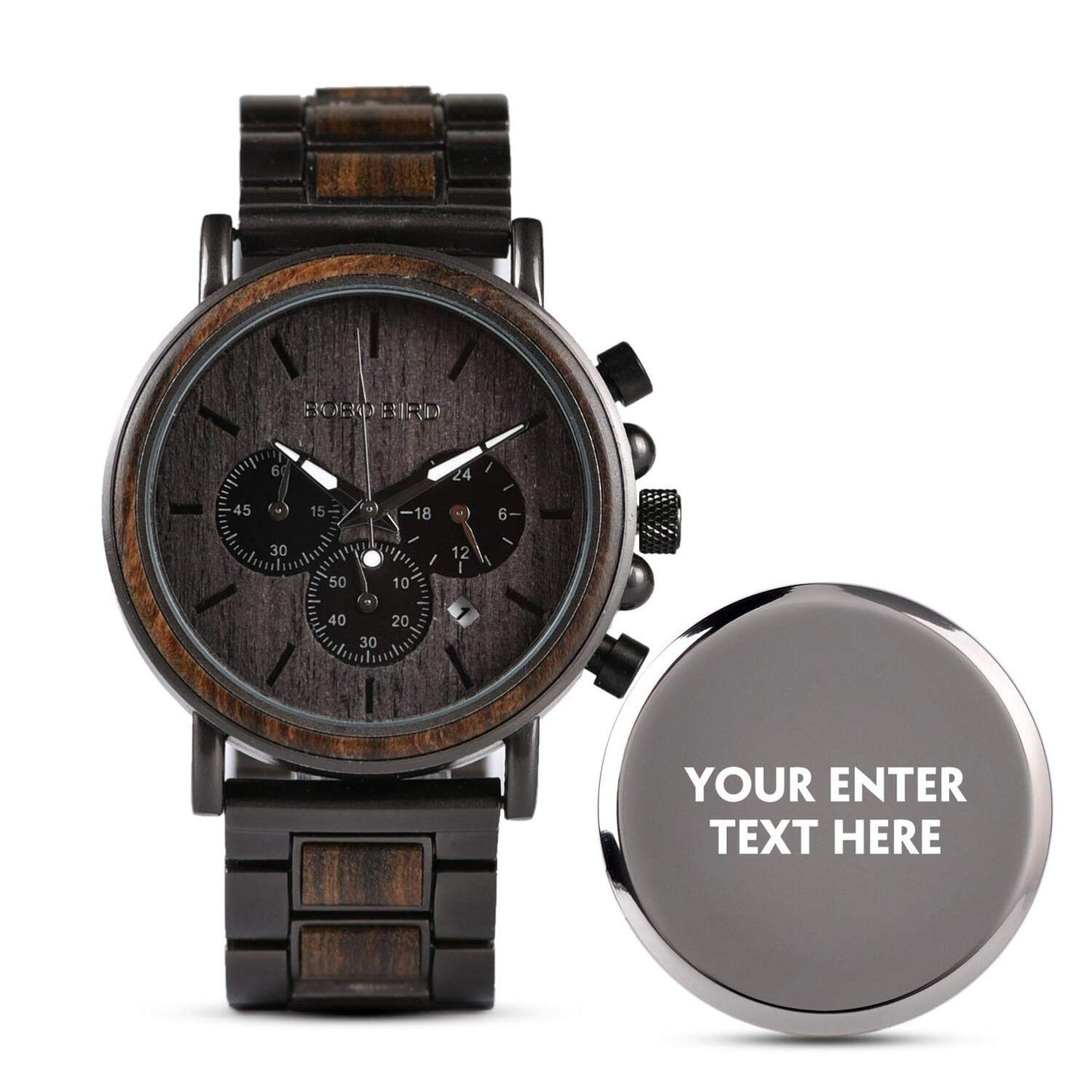 HOT2win Engraved Wooden Watch for Boyfriend My MAN Fiancé Husband Customized Personalized Wood Watches for Men Birthday Anniversary Personalized Watch