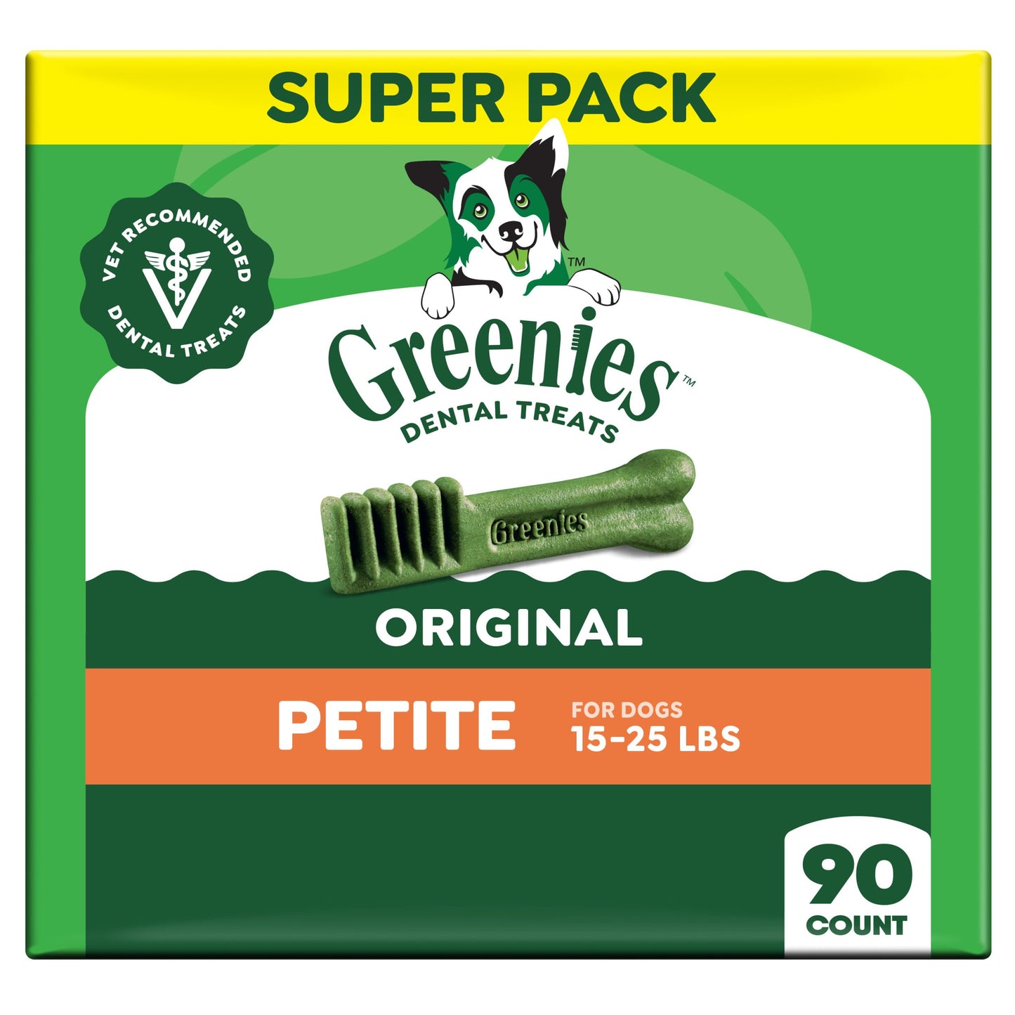 HOTGreenies Petite Natural Dental Dog Treats, Original Flavor, 60 Count | Original Flavor, 47% less tartar, freshens breath, natural ingredients, vitamins & minerals, for dogs 15-25 lbs, 36 oz. Pack