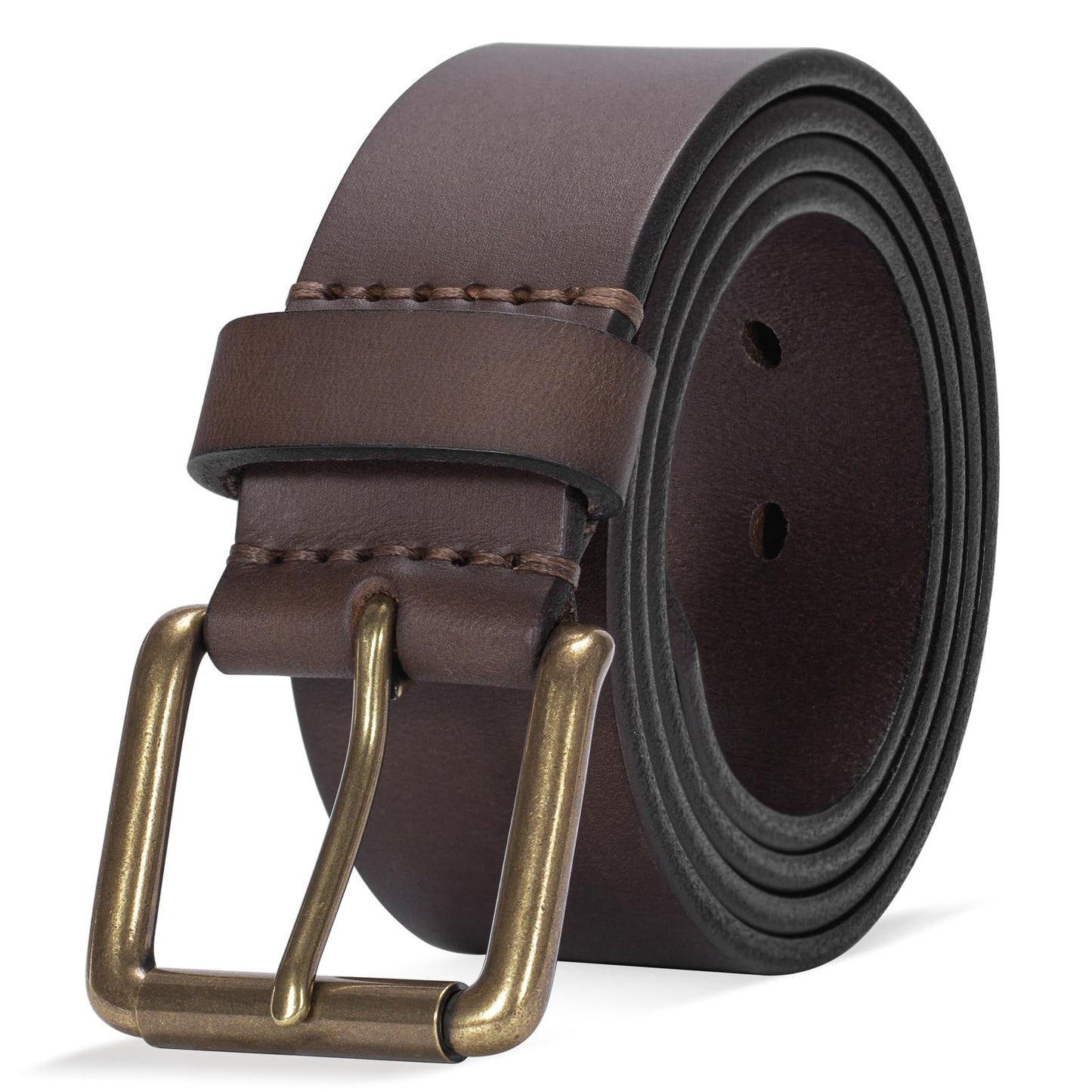 HOTThicken Full Grain Leather Mens Belt Heavy Duty Mens Work Belt Mens Belt High Hardness Buckle Packed In Gift Box