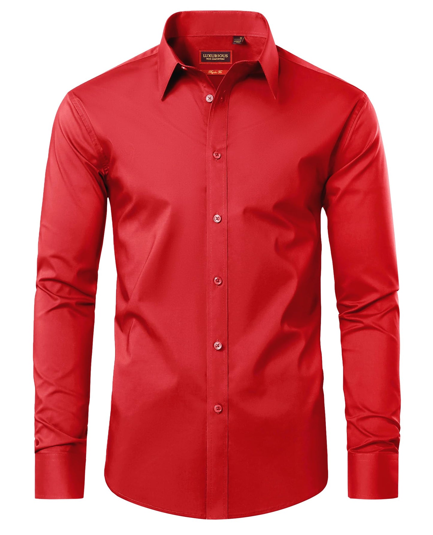 HOTLion Nardo Cotton Mens Dress Shirts Long Sleeve Wrinkle Free Business Casual Button Down Shirts Formal Shirts Big and Tall