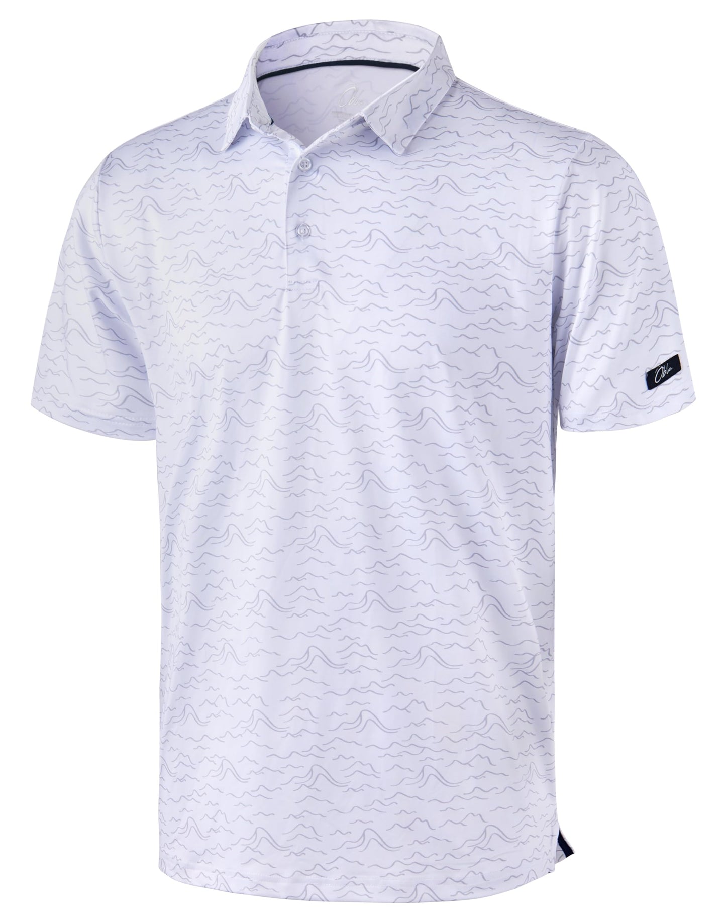 HOTObla Mens Golf Polo Shirts Short Sleeve Dry Fit Performance Moisture Wicking Casual Print Collared Golf Shirts for Men