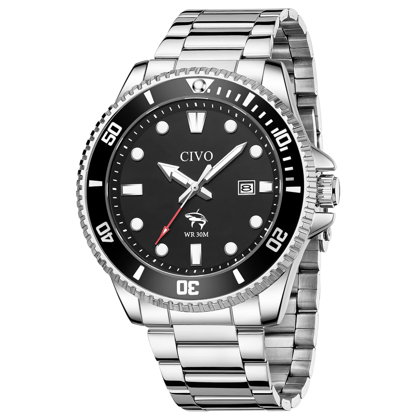 HOTCIVO Sport Wrist Watches for Men: Classic Analog Watch with Date Luminous - Silicone Strap & Waterproof - Casual Men's Watch for Outdoor Camping Cycling