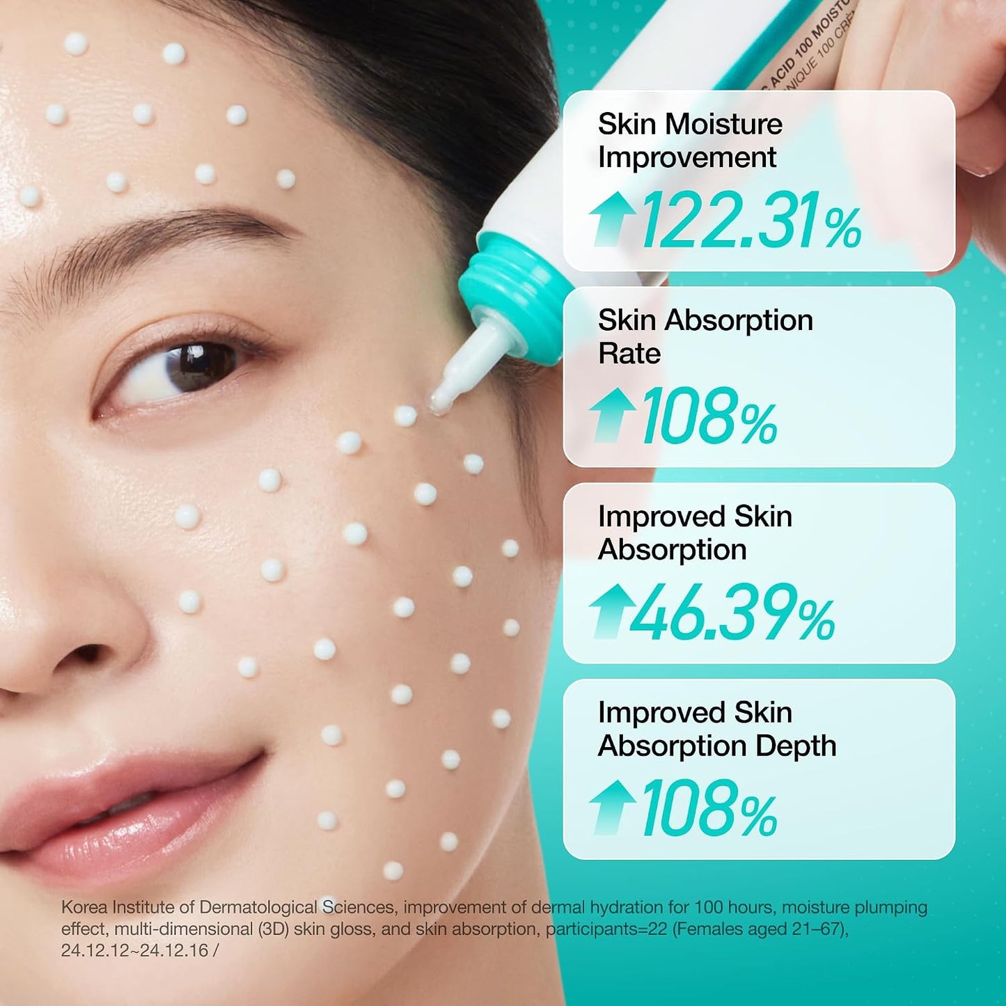 HOTAnua PDRN Hyaluronic Acid 100 Moisturizing Cream, Lightweight, Non-Greasy Hydrating Face Moisturizer with Salmon DNA for Glass Skin, Korean Skincare (2.02 fl oz)