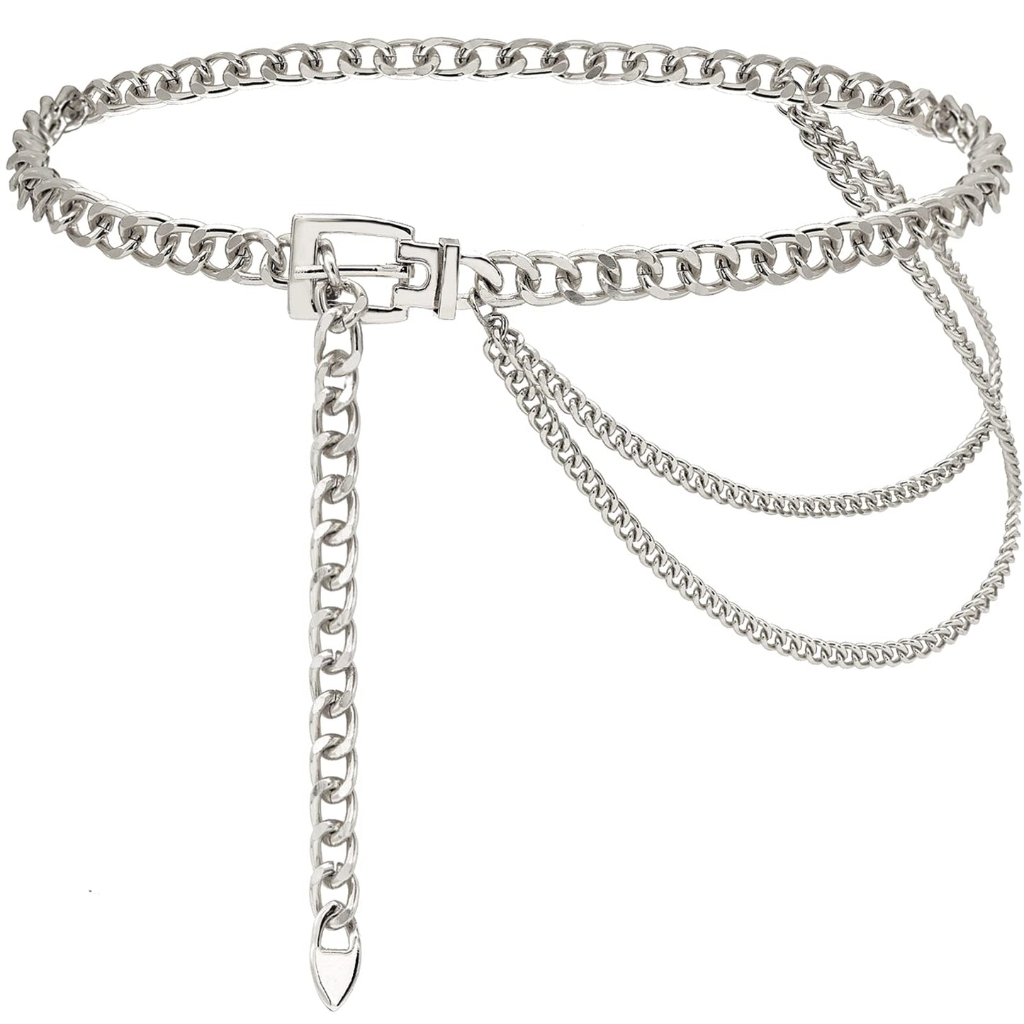HOTSuyi Chain Belt for Women Girls Gold Metal Waist Chain Multilayer Chunky Chain Belts for Dress