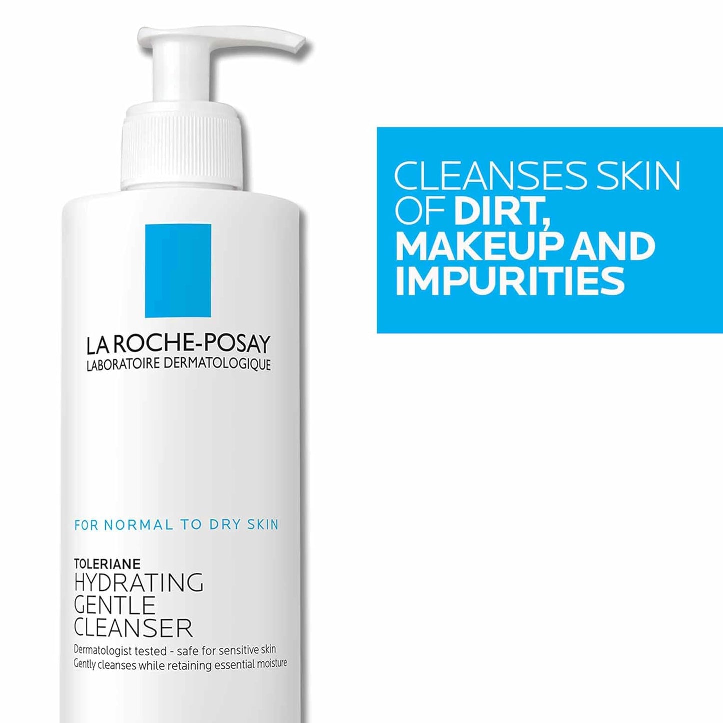 HOTLa Roche-Posay Toleriane Hydrating Gentle Facial Cleanser, 13.52oz | Face cleanser with niacinamide & ceramides, safe for sensitive skin. Daily face wash for normal to dry skin, fragrance free.