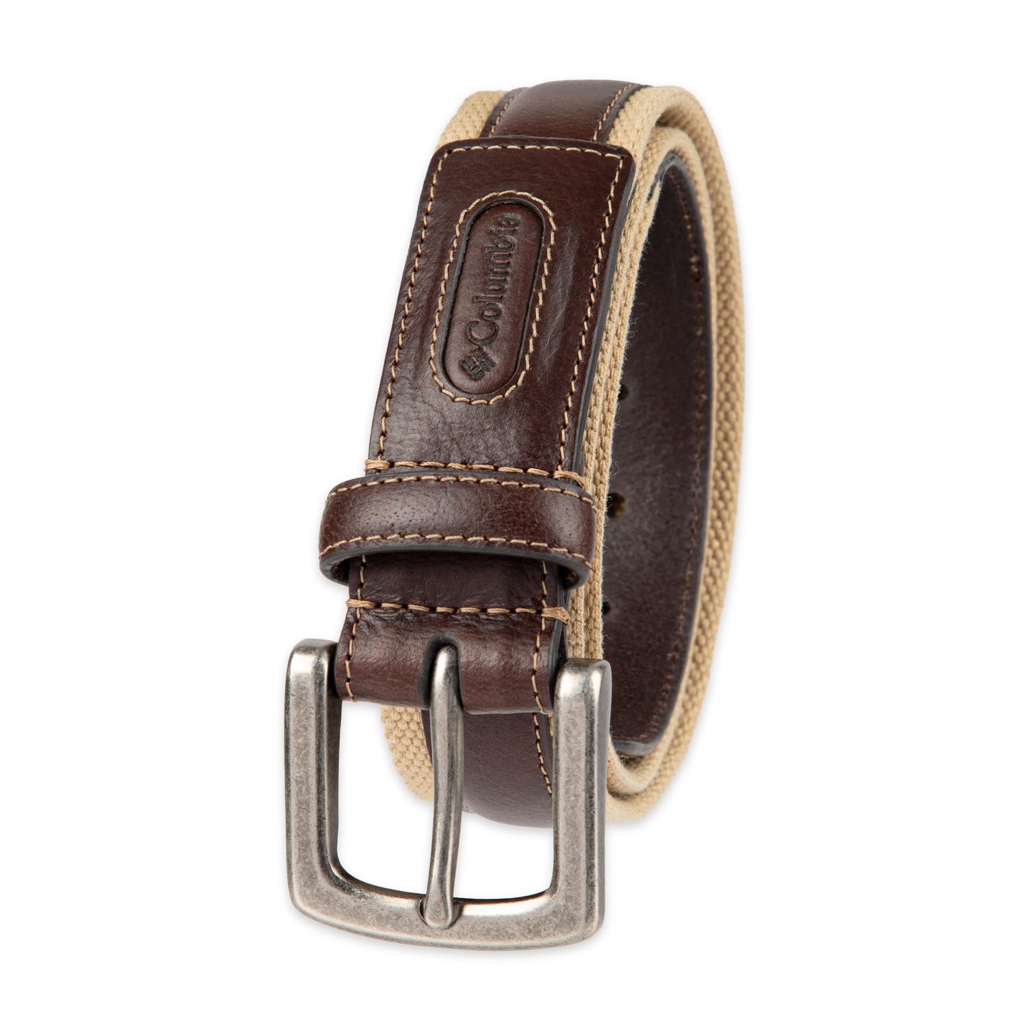 HOTColumbia Men's Leather Casual Belt Tan & Brown Classic Style for Everyday Wear