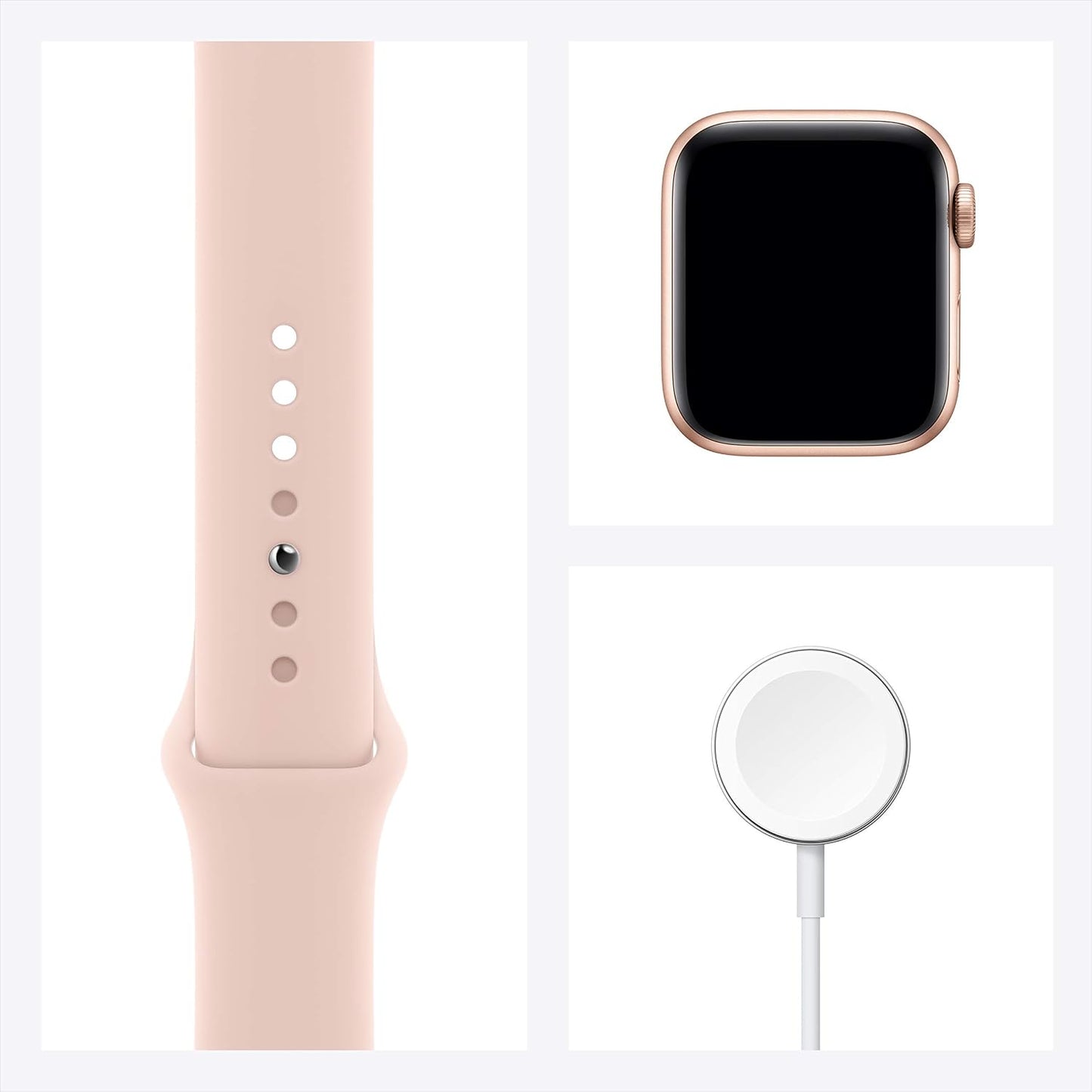 HOTApple Watch SE (GPS, 40mm) - Gold Aluminum Case with Pink Sand Sport Band (Renewed)
