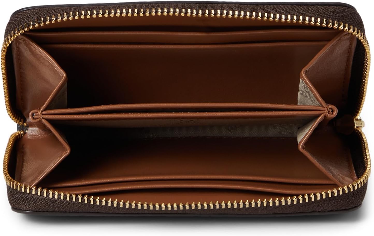 HOTMichael Kors Jet Set Small Zip Around Card Case, Gold-Tone Hardware/Brown/Acorn