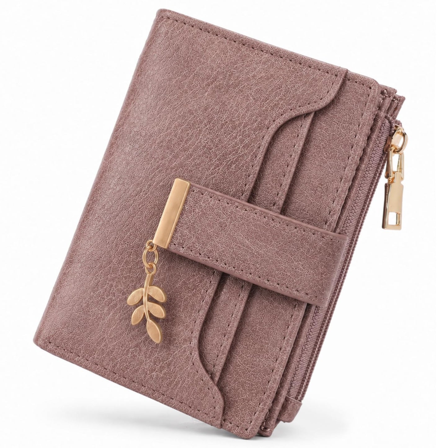HOTGOIACII Small Wallets for Women RFID Blocking Card Holder Wallet Blue | Bifold Card Wallet, Leather Small Purse, Vegan Leather, Zipper Coin Pocket, Cute Women's Wallet