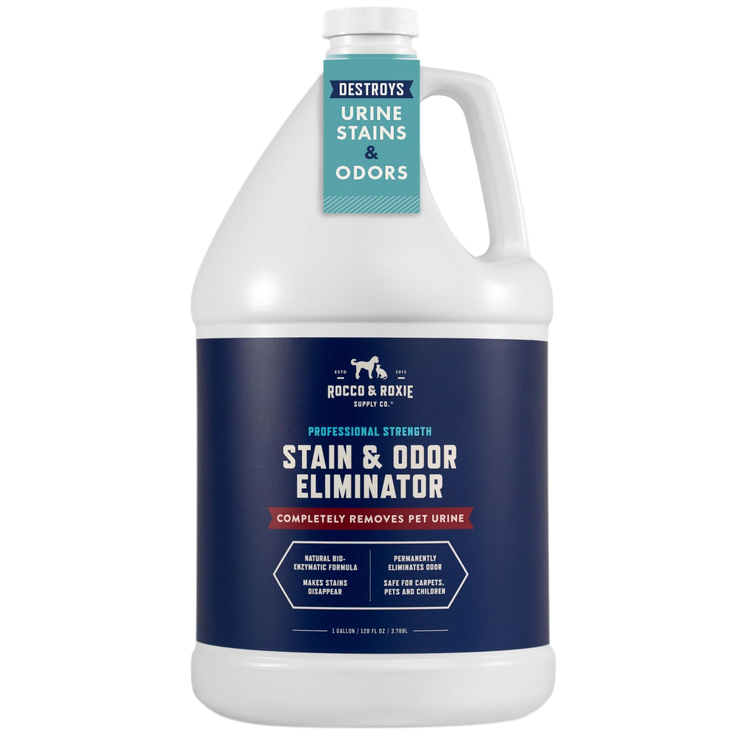 HOTRocco & Roxie Extreme Stain & Odor Eliminator for Strong Odor, Pet Urine Enzyme Cleaner Destroyer, Stain Remover, Dog Poop and Cat Pee, Enzymatic Carpet Cleaner Spray for Home, Puppy Potty Training