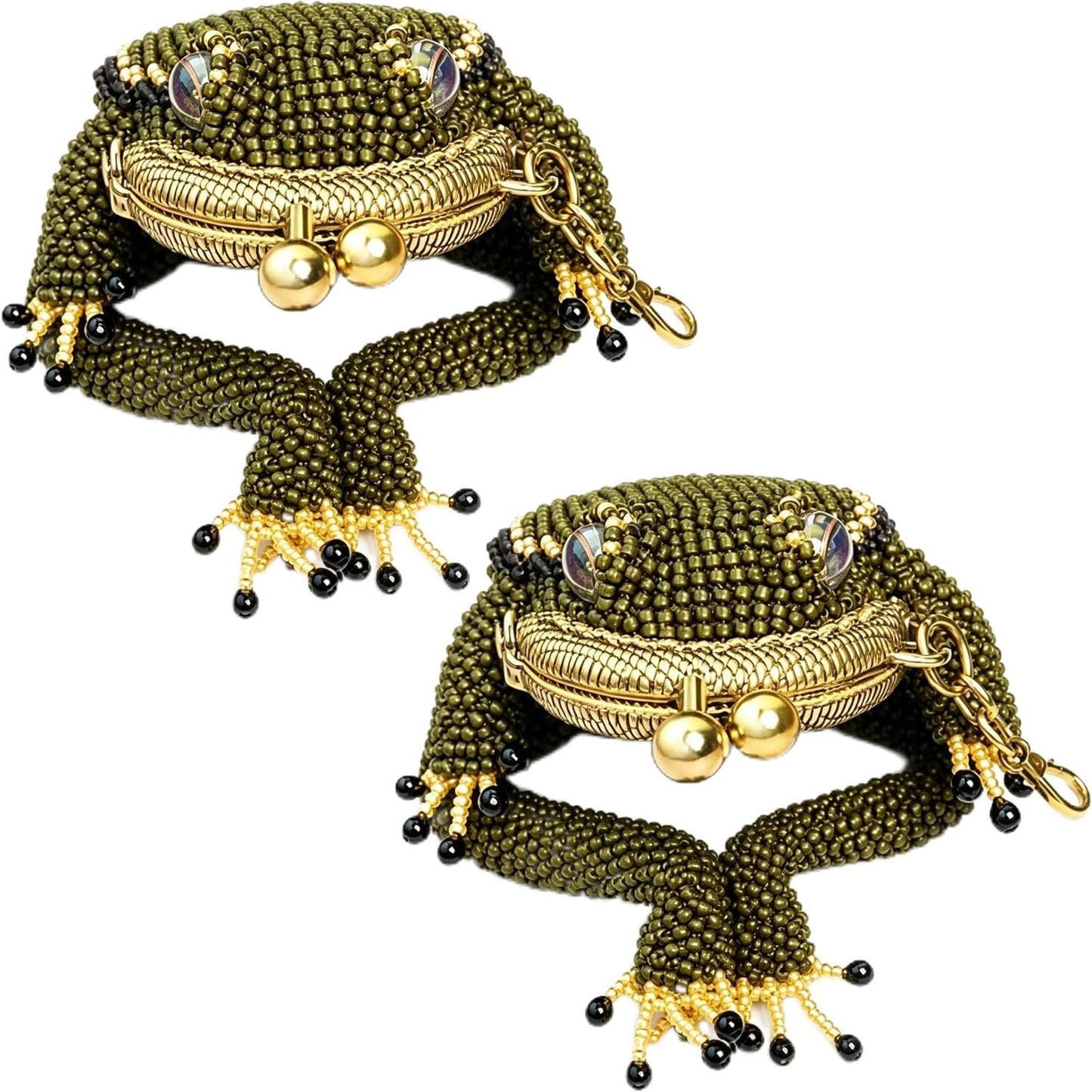 HOTCharming Frog Coin Purse, Small Pouch Earbuds Keychain Bag,1 Pc | Cute Small Mini Pouch Accessories, Kiss Lock Charm Keychain Decor, Daily Carry Wallet, Currency Storage Bag Ring Pendant