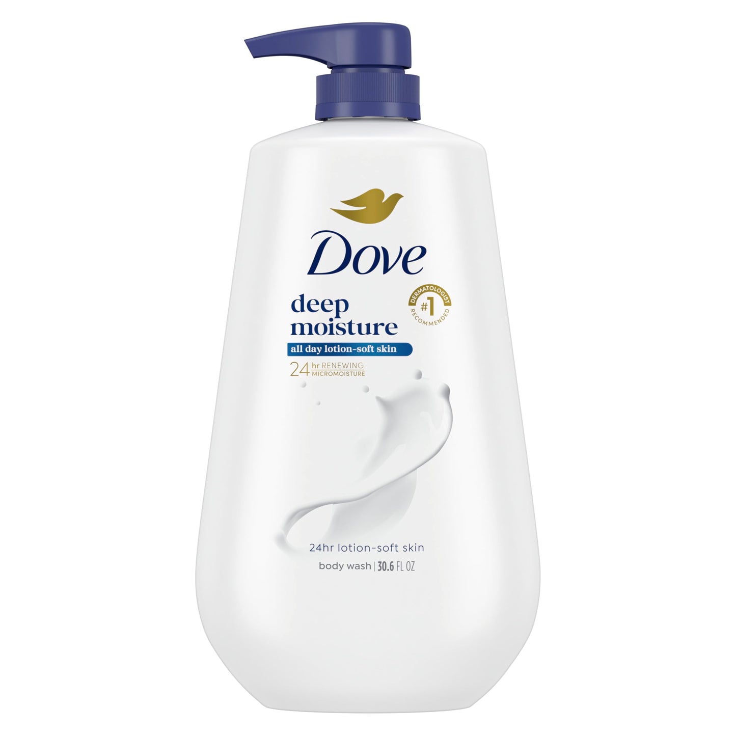 HOTDove 24hr Lotion Body Wash Deep Moisture, 30.6 oz | Moisturizing body wash with MicroMoisture technology for 24-hour hydration and lotion-soft skin
