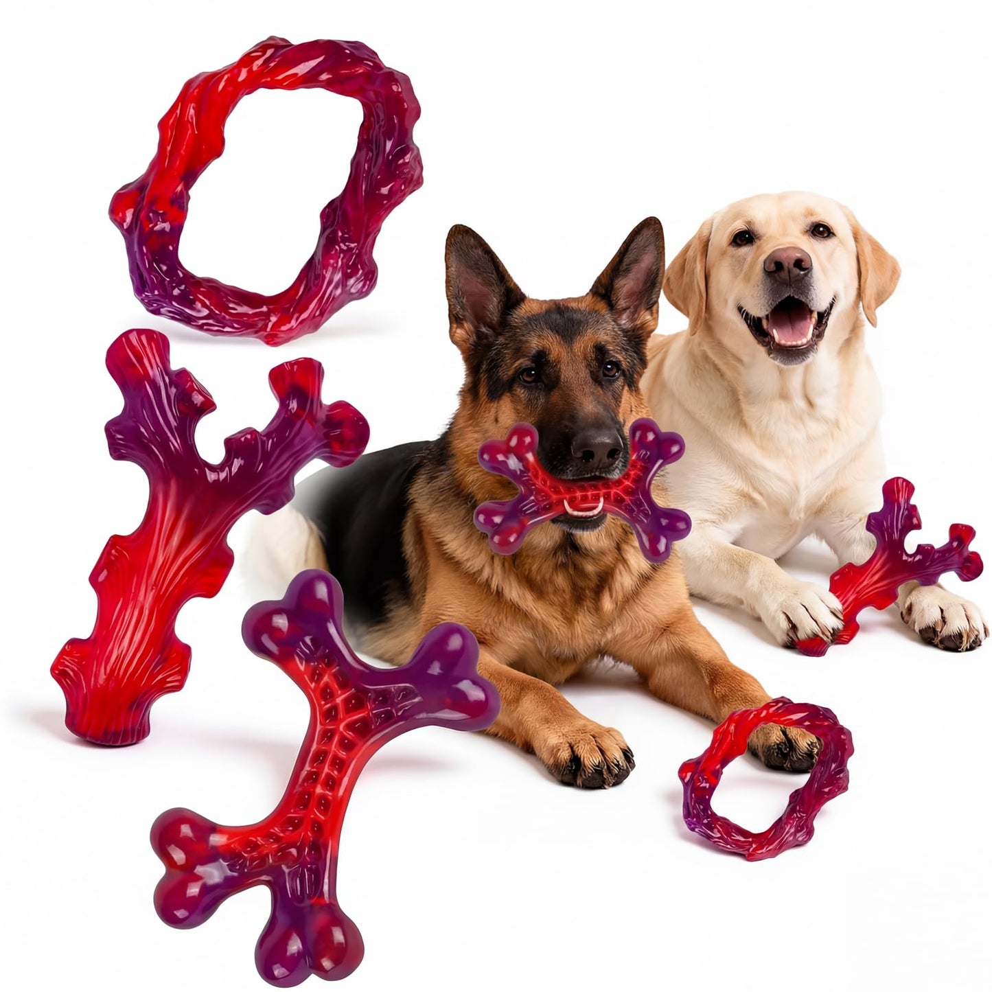 HOTFrienhund Tough Dog Toys for Aggressive Chewers 3 Pack, Indestructible Dog Toys for Large Dogs, Dog Chew Toys, Aggressive Chew Toys to Keep Them Busy, Dog Toy for 30-75lbs Medium/Large Breeds