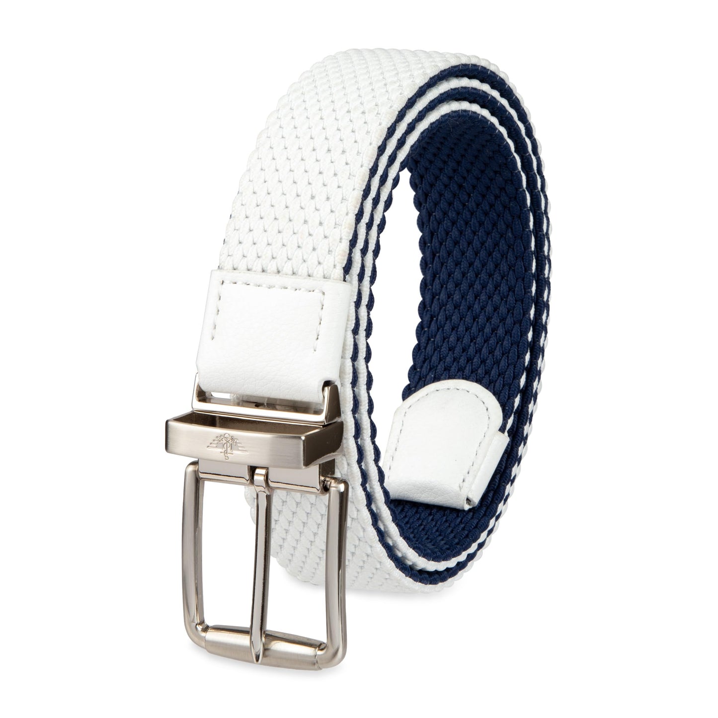 HOTDOCKERS Men's Reversible Stretch Fabric Braid Belt - Summer Belt, Golf Belt, Nautical