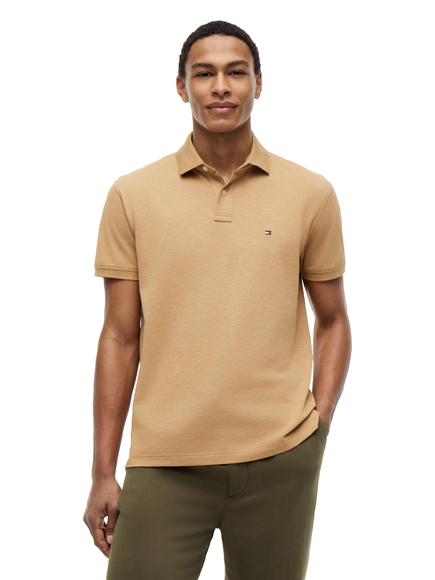 HOTTommy Hilfiger Men's Short Sleeve Polo Shirts in Classic Fit with Stretch and Organic Pique Cotton