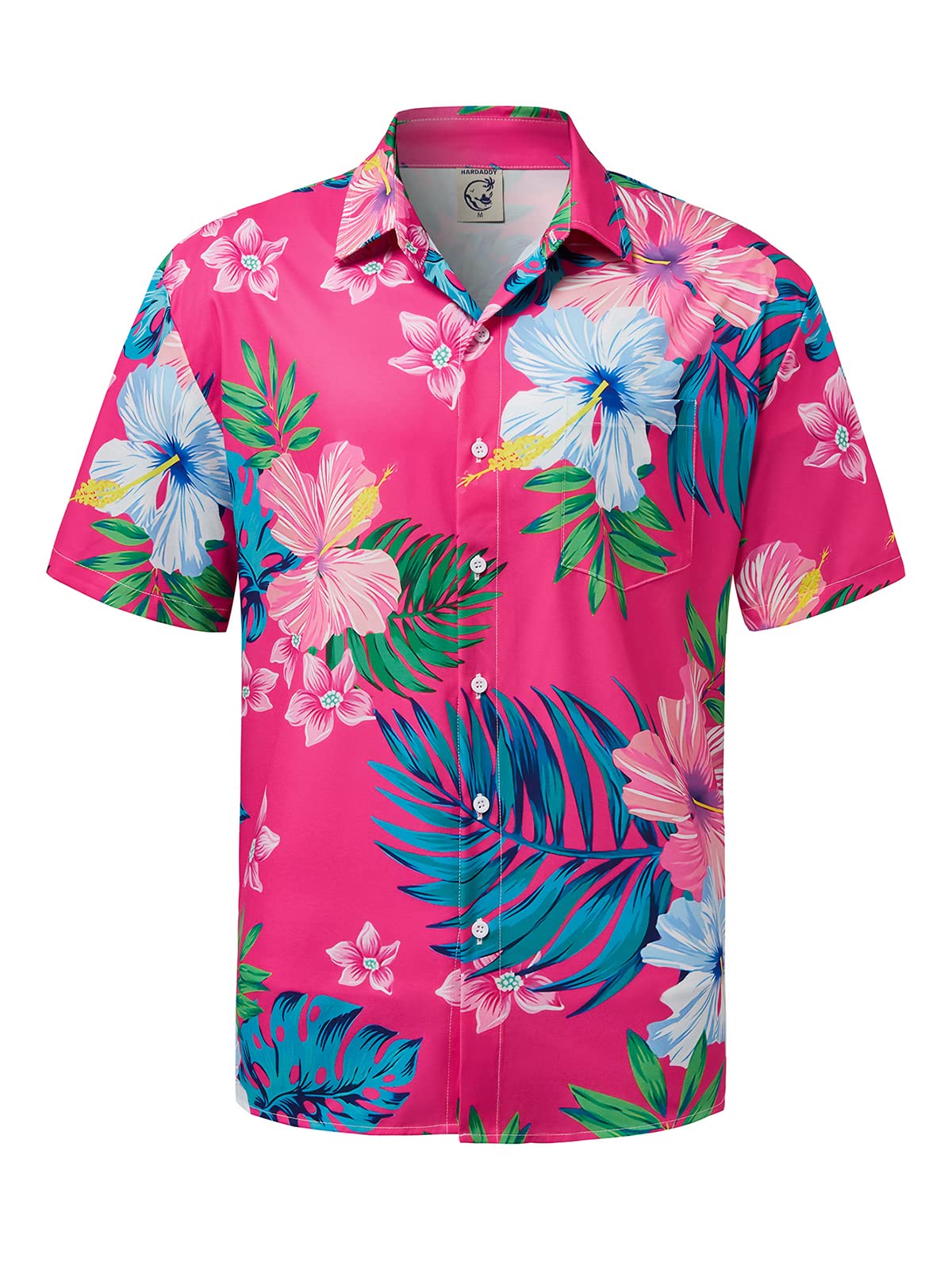 HOTHardaddy Men's Hawaiian Shirt Short Sleeves Printed Button Down Summer Beach Casual Shirts
