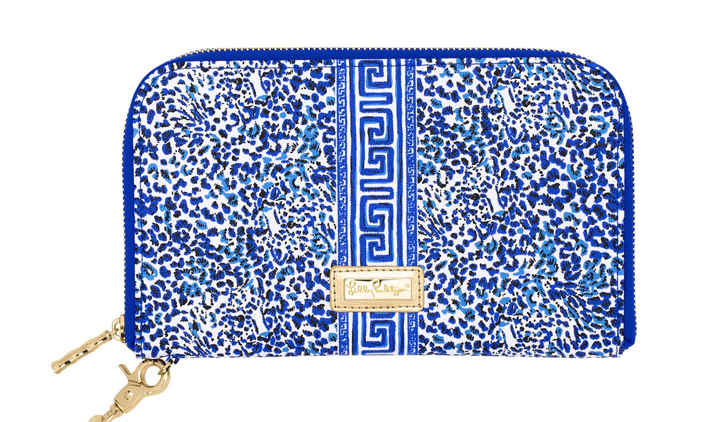 HOTLilly Pulitzer Travel Wallet Passport Holder, Chick Magnet | Vegan Leather Wristlet Wallet for Women, Travel Document Organizer with Removable Strap and Interior Organization Pockets