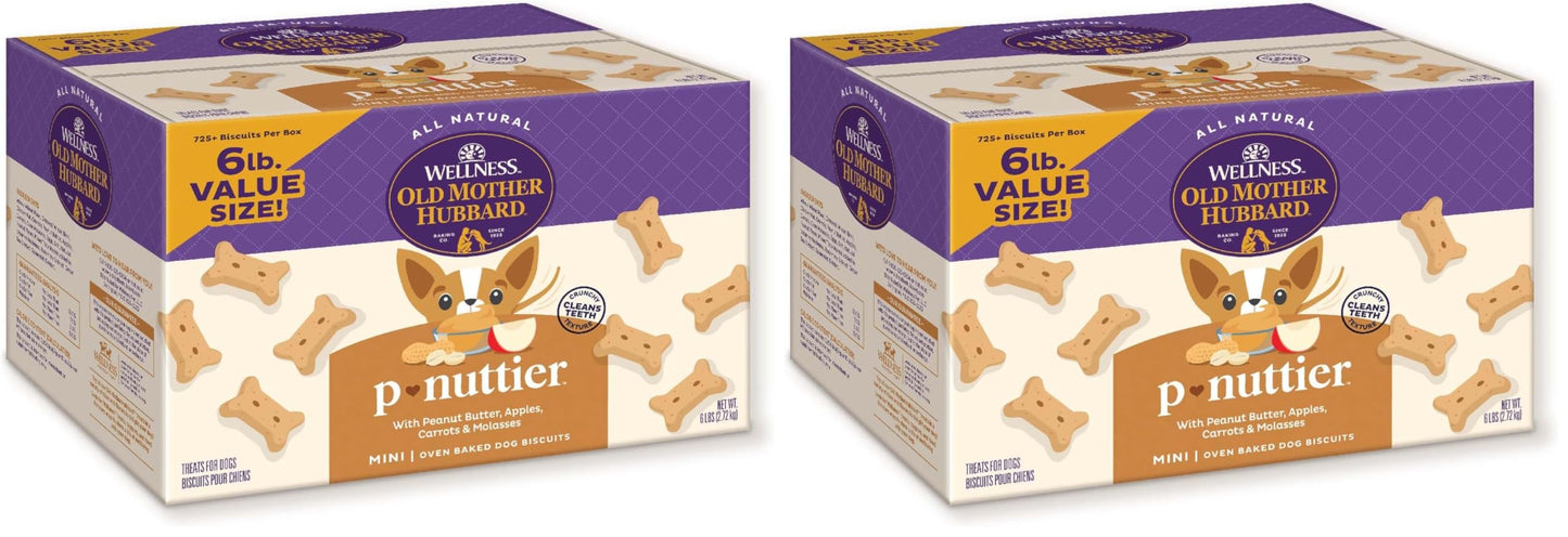 HOTWellness Old Mother Hubbard Classic P-Nuttier Dog Biscuits, Natural Training Treats, Peanut Butter Flavor, Large Size, 6 lb Box