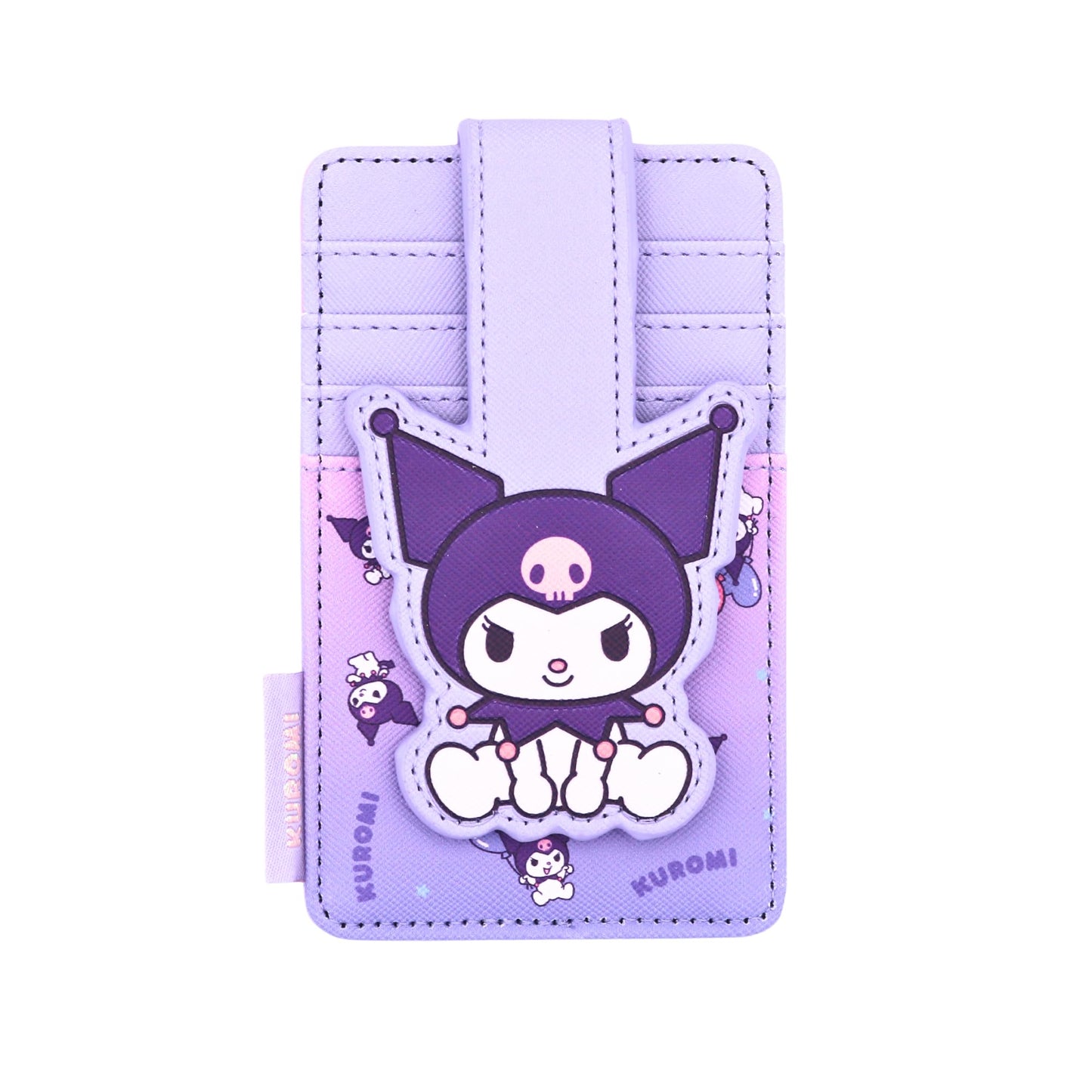 HOTSlim Kitty Friends RFID Blocking Credit Cards Holder Wallet Japanese Cute Characters with Window ID Slot (Kuromi's Purple)