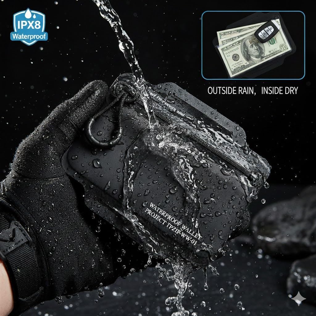 HOTWaterproof Wallet with Hypalon TPU Composite & TOPAZ Submersible Wallet Protection for Keys, Cards