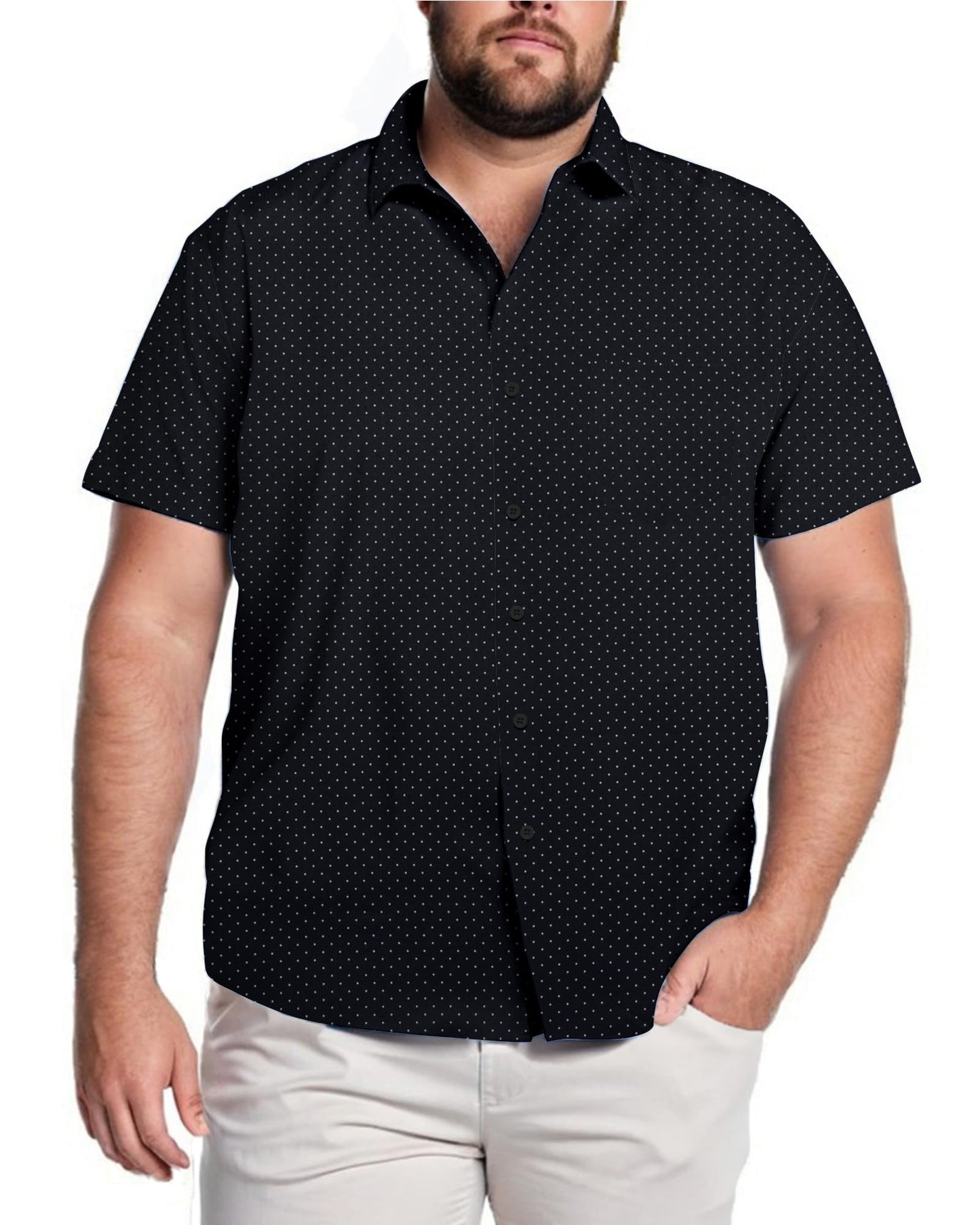HOTCOOFANDY Big & Tall Shirts for Men Short Sleeve Button Down Casual Dress Shirts