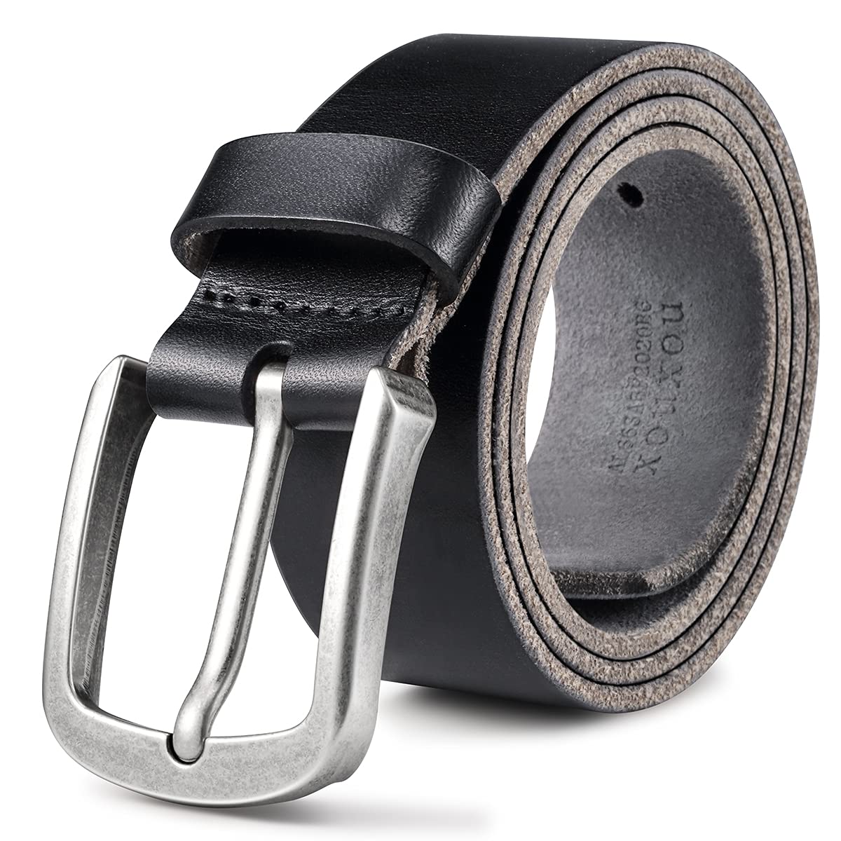 HOTXOUXOU Men's Casual Leather Jeans Belts Classic Work Business Dress Belt with Prong Buckle for Men