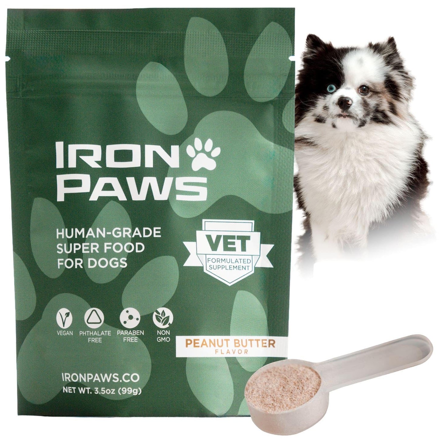HOTHuman-Grade Superfood For Dogs, Premium Greens Powder Supplement For Dental Health, Longevity, Hip & Joint, Gut Health, Allergies, Immune Support, Skin & Coat - 3.5 oz Nutrient Dense Formula