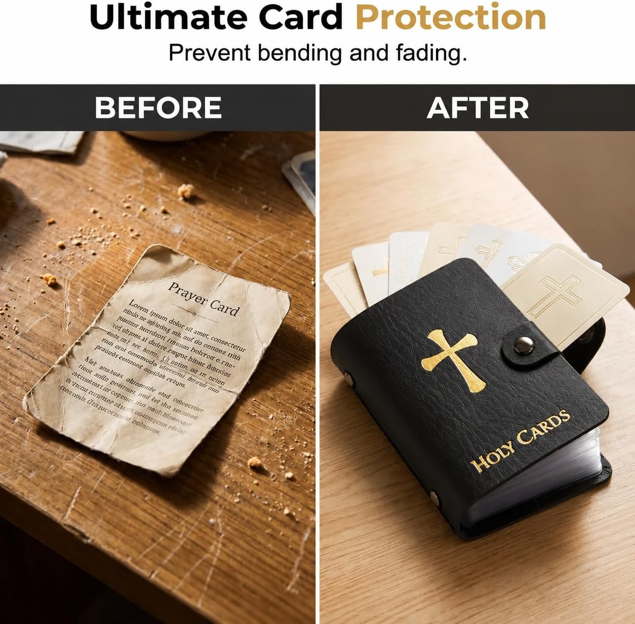 HOT4 Pcs Prayer Card Holder Carrying Each Case Hold To 40 Holy Card Holder Case Faux Leather With Snap Closure Holy Bag Organizer For Religious Prayer