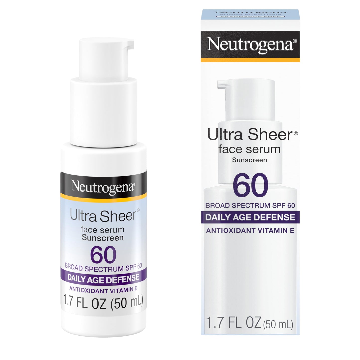 HOTNeutrogena, Ultra Sheer Face Sunscreen with Vitamin E and SPF 60, Sunscreen for Face with Broad Spectrum Uva/Uvb Protection, Fragrance-Free, Oxybenzone-Free, Water-Resistant (80 minutes), 50.3 mL