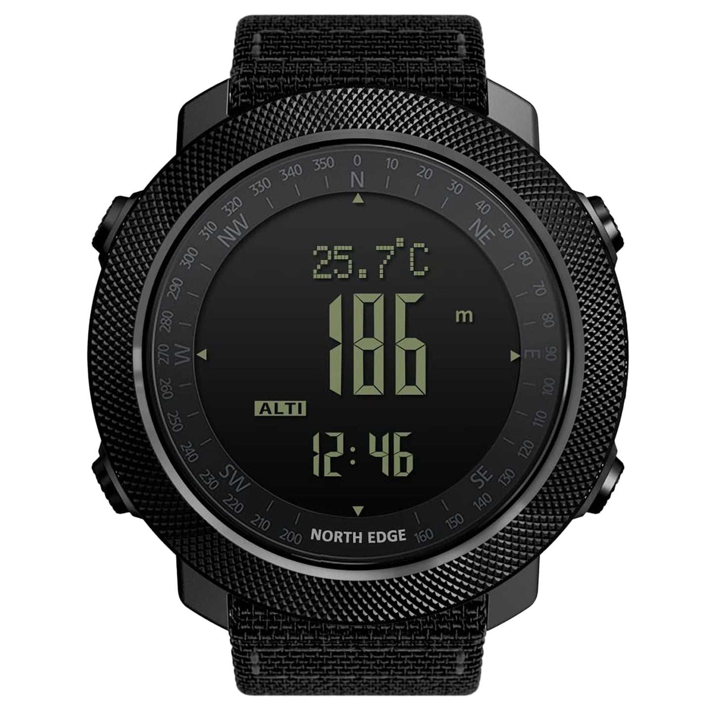HOTNORTH EDGE Military Watch for Men Large Face Tactical Survival Digital Wrist Watch with Altimeter, Compass, Barometer, Waterproof, Pedometer for Outdoor Sports & Hiking (Apache)