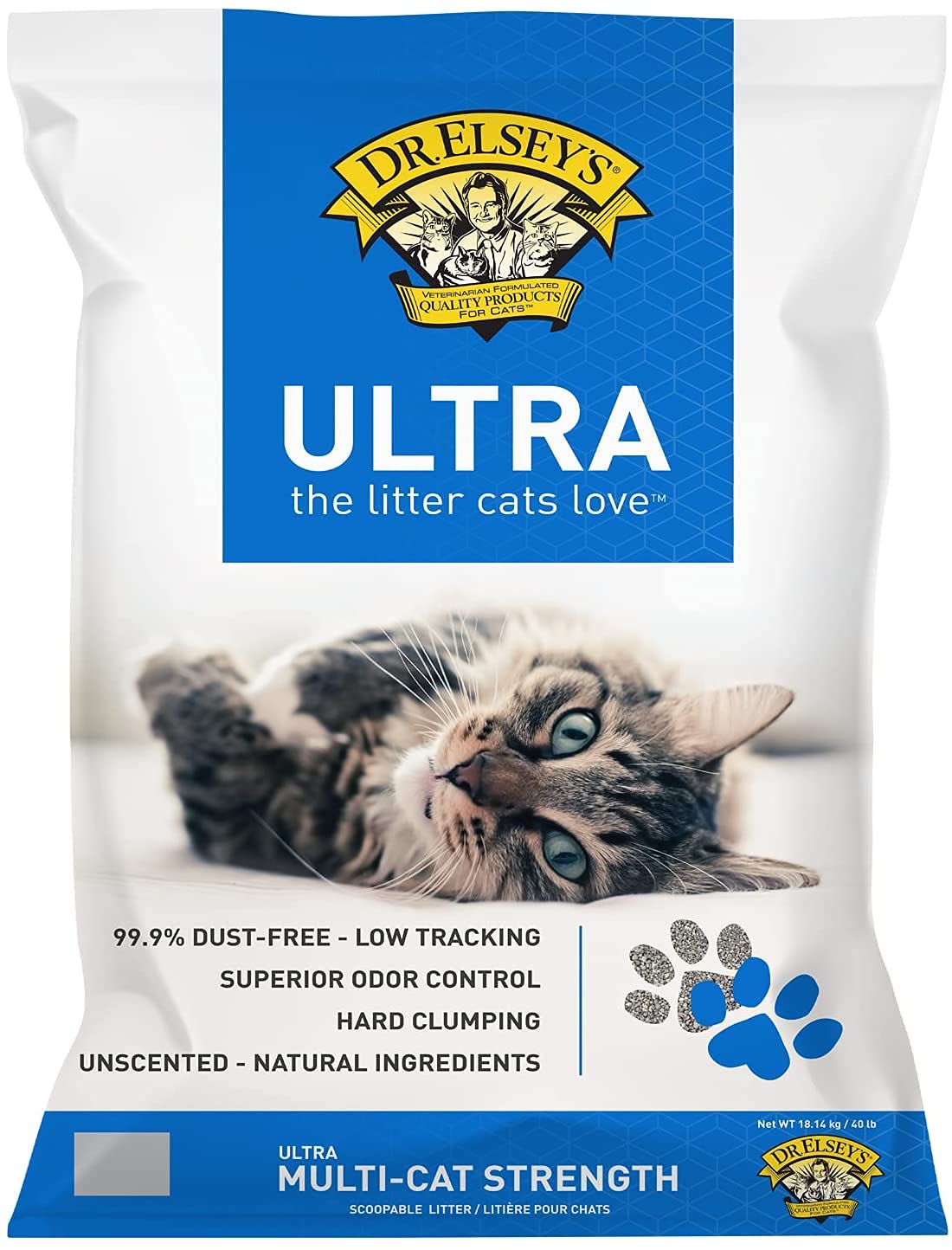 HOTDr. Elsey's Ultra UnScented Clumping Clay Cat Litter 40 lb. Bag