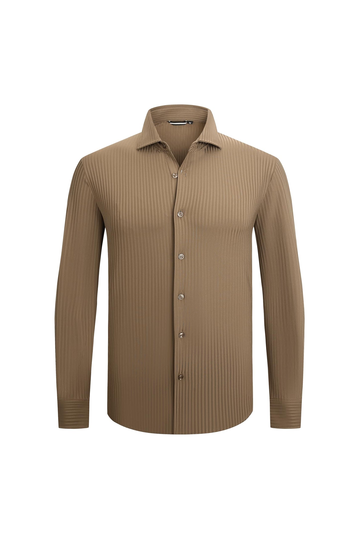 HOTSAMERM Mens Dress Shirt Stretch Wrinkle Free Casual Button Down Shirts | 4-Way Stretch & Moisture Wicking Performance Shirt for Business, Wedding, Work, Church, Easy Care Lightweight & Breathable