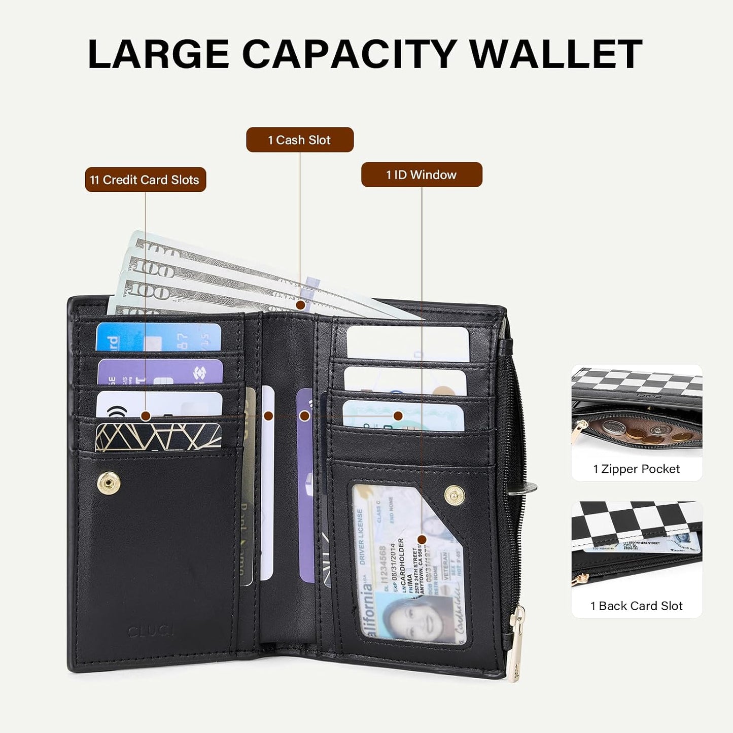 HOTCLUCI Clear Bag for Stadium Events Bundles with Small Wallet for Women