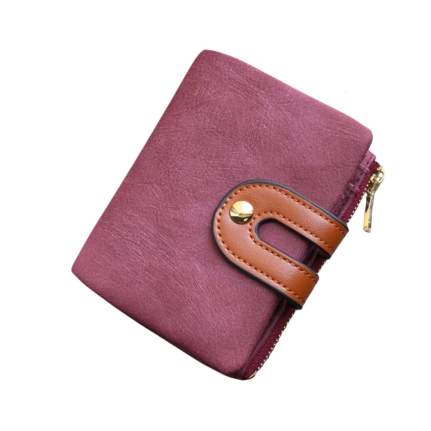HOTAOXONEL Women's Rfid Small Bifold Leather Wallet Ladies Mini Zipper Coin Purse id card Pocket,Slim Compact Thin