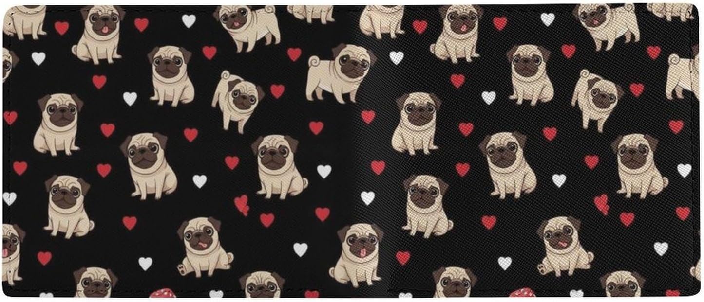 HOTWomen Wallets Small Bifold Pocket Wallet Puppy Dog Pugs Pug Lovers Card Holder Wallet Ladies Mini Short Purse