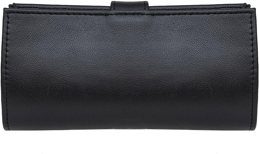 HOTWomen’s Genuine Leather Wallet – Slim Design with Secure Snap Multiple - Card Slots & Interior Zipper Pocket (Ladies Wallet Black)