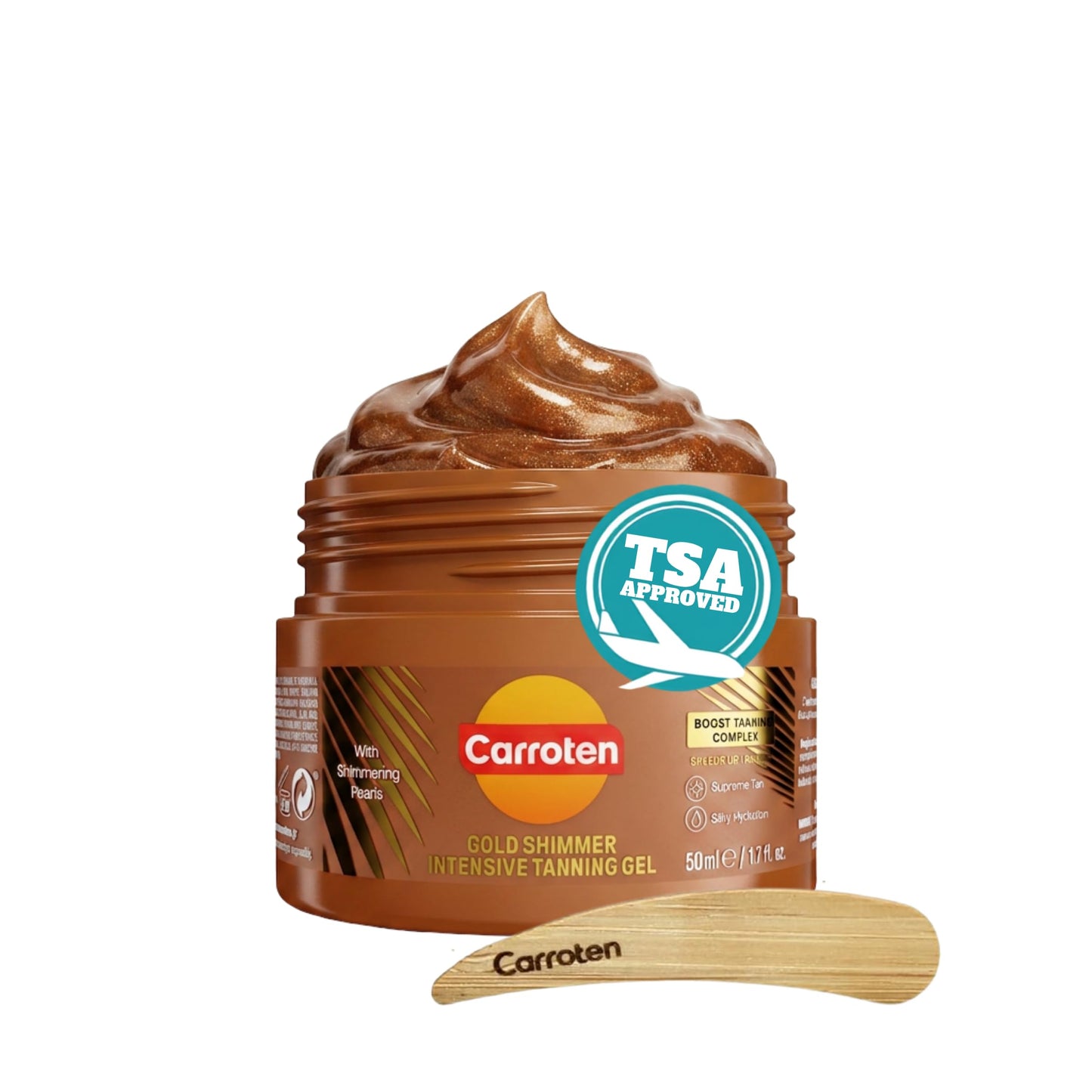HOTCarroten Intensive Tanning Gel, Browning Tan Accelerator, 5 oz | Non-Greasy, Water-Resistant with Carrot and Coconut Oil, Vitamin A & E For Moisture & Hydration, Made in Greece