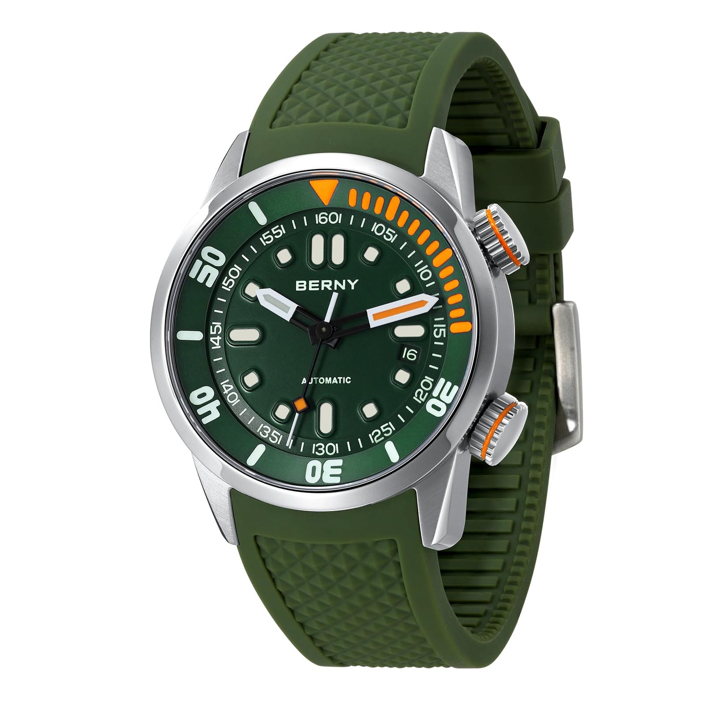 HOTBERNY Men's Dive Watch, Fashion Mechanical Automatic Watches for Men, 20AMT Waterproof Male Wrist Watch, Super Luminous Sapphire Glass Comfortable Silicone Watch Band Luxury Birthday Presents