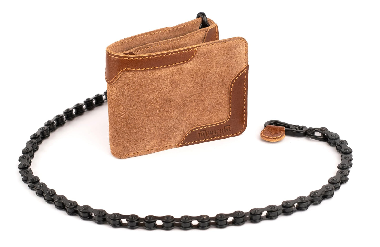 HOTTrip Machine Company Rodeo Motorcycle Genuine Leather Chain Wallet for Men (Cherry Red)