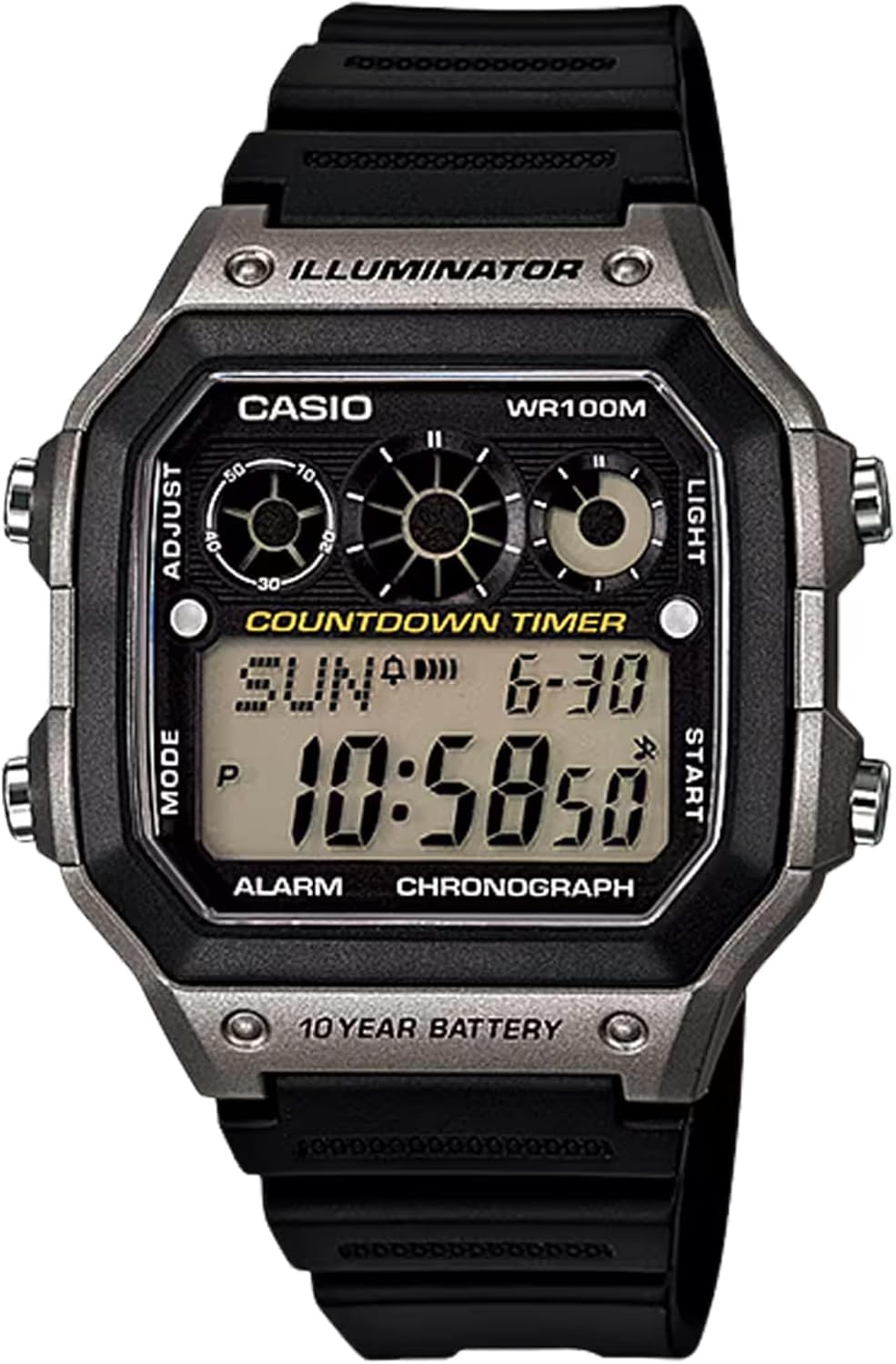 HOTCasio AE-1300WH Series | Watches for Men | Digital Watch | Black | 1/100 SEC Stopwatch | 9 Interval Timers | LED Light | 100M WR | Multi Alarm | Calendar | World Time | 12/24 Hour Format | 10 Yr Batt