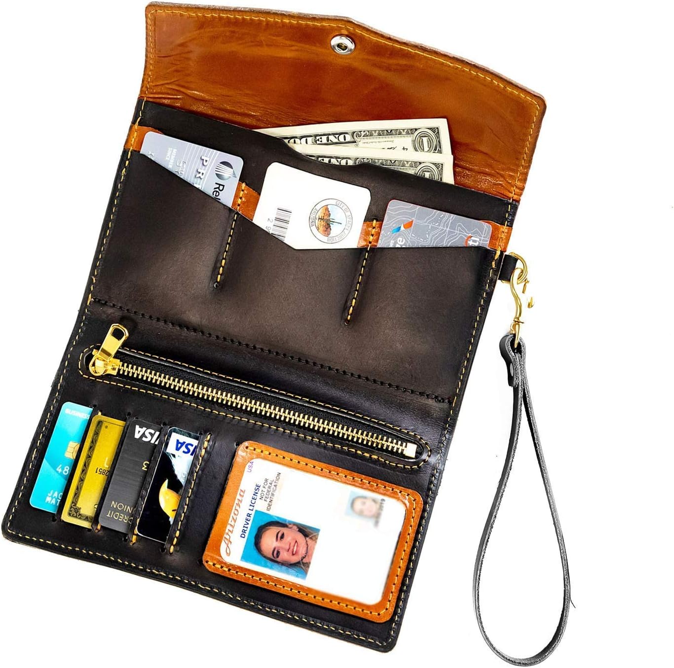 HOTWomen's Leather Clutch Wallet, Trifold Women's Wallet, Leather Wallet Women, Handbag For Women